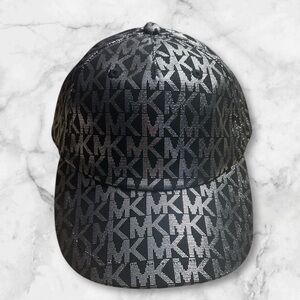Michael Kors Monogram Black and Silver Hat NWT